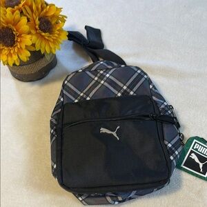 Puma Black and Gray Crossbody Bag with Sporty Design